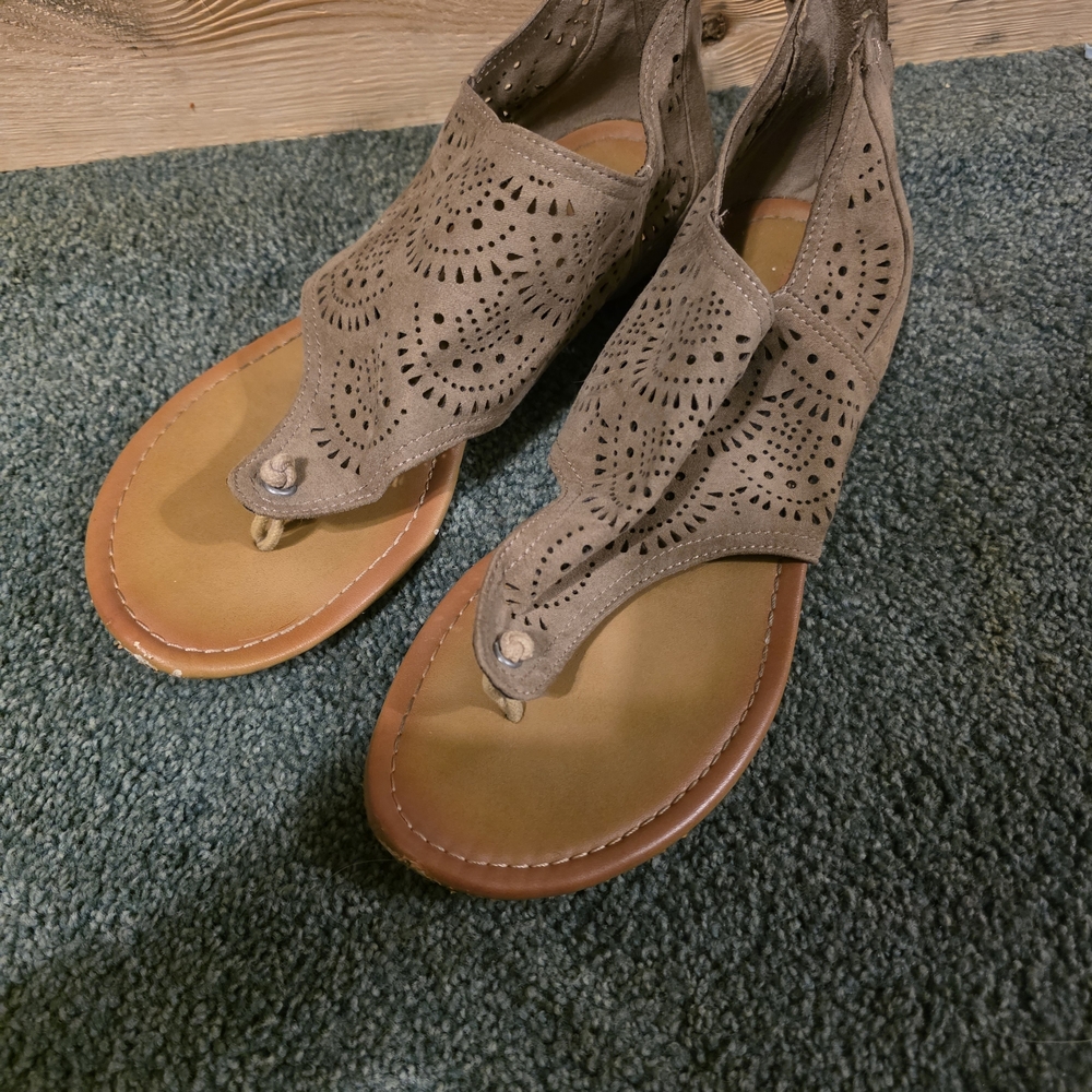 Chic Perforated Women's Sandals in Brown